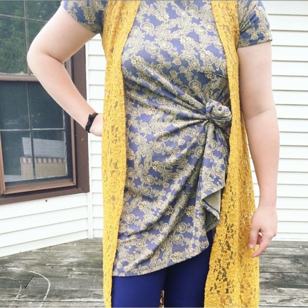 Dark Blue Carly Dress‎ w/ Gold Detail